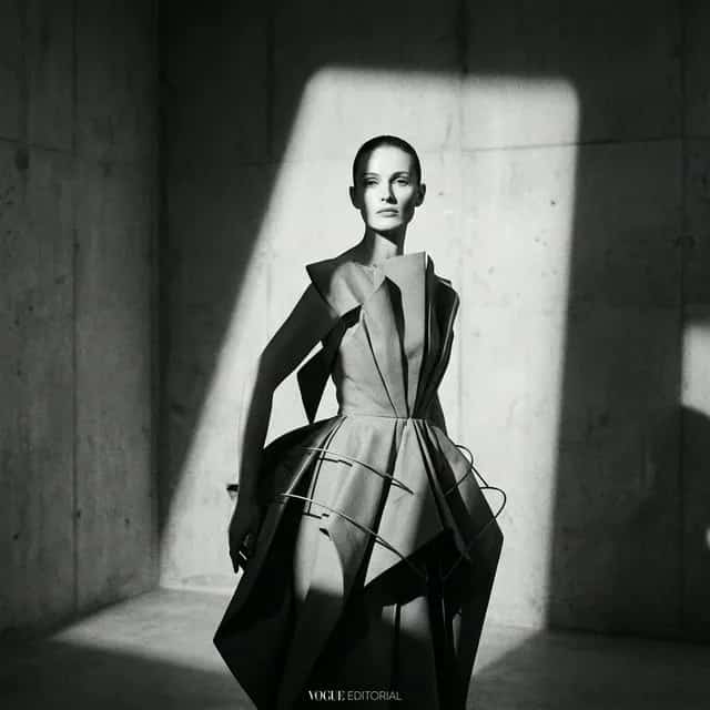 Editorial fashion portrait showcasing modern aesthetic design