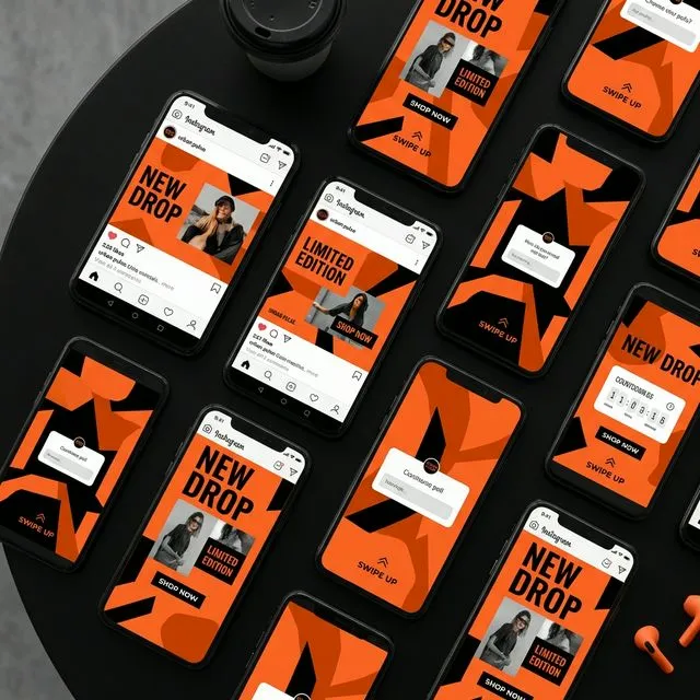 Digital social campaign layout with bold typography and motion-first framing