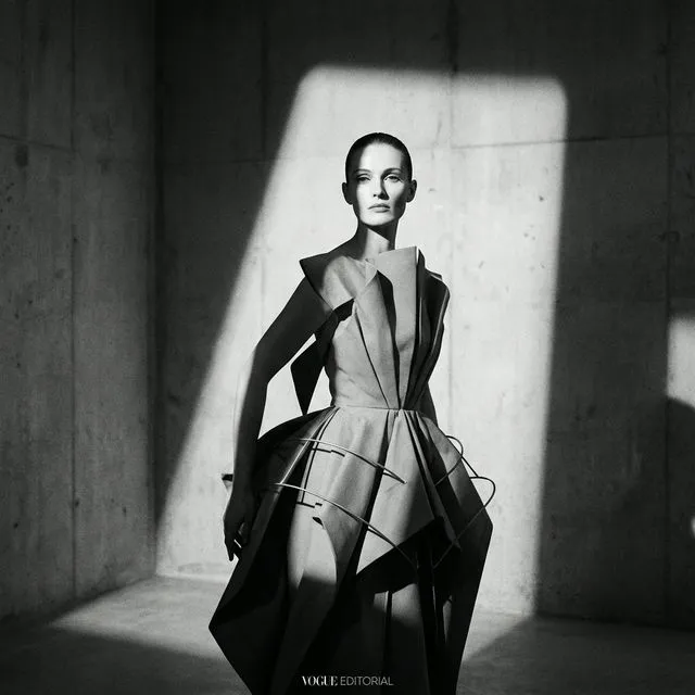 Editorial fashion portrait showcasing modern aesthetic design