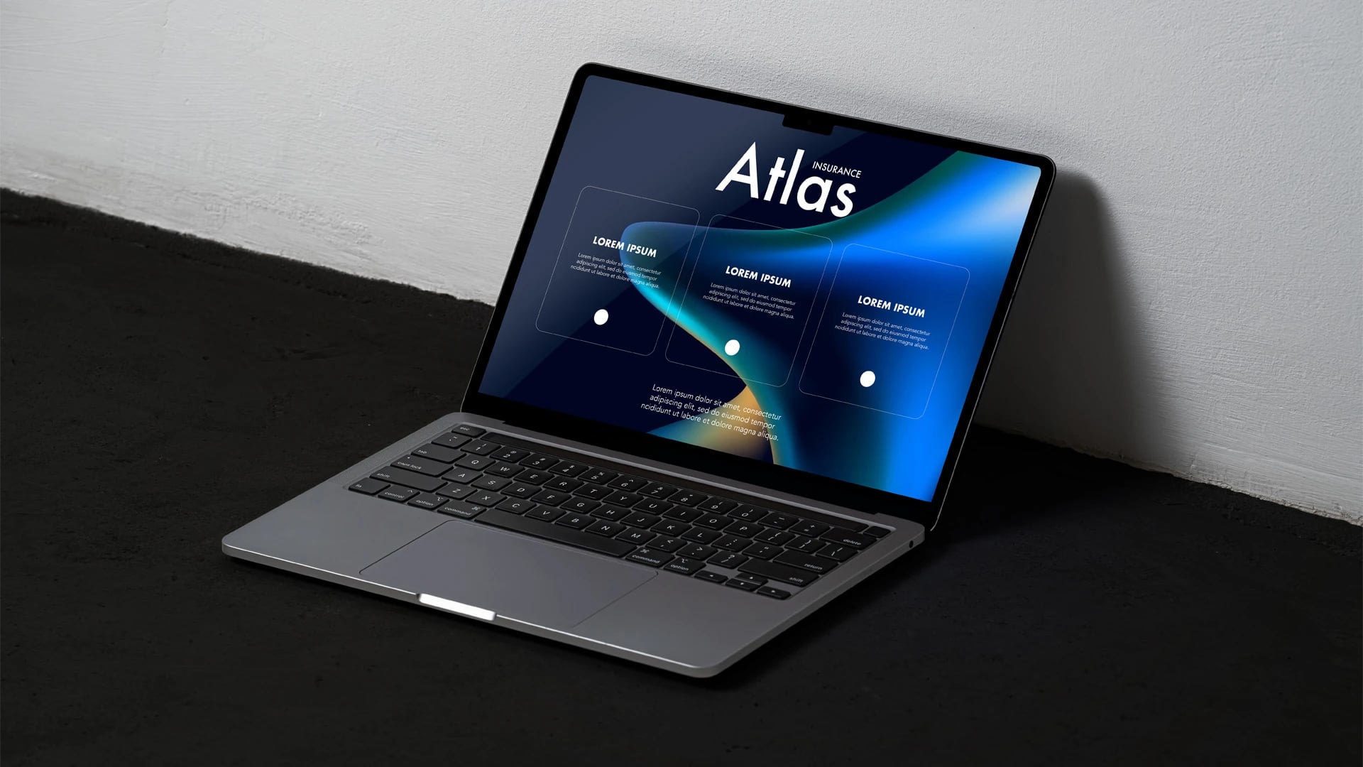 Digital product and web design concept presented across interface screens