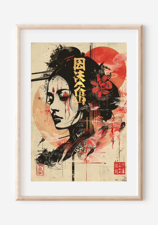 Ethereal Beauty: A Fusion of Traditional Contemporary Art | Japanese Wall Art Print