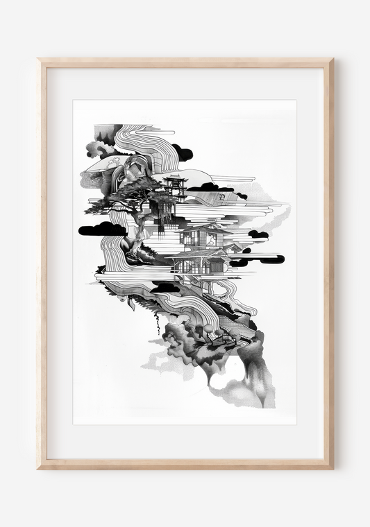 Cosmic Harmony: A Journey through the Universe and Beyond | Japanese Wall Art Print