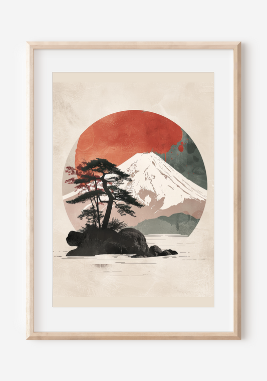 Mystic Harmony: A Fusion of Nature | Japanese Wall Art Print