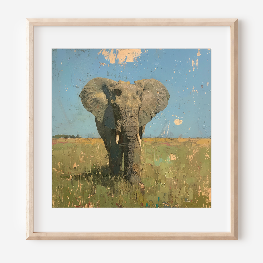 Majestic Elephant: Wildlife Painting | Painting Wall Art Print