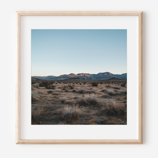 Desert Landscape at Dusk: Mountain Backdrop | Photography Wall Art Print